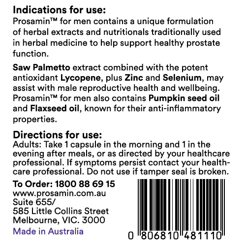 Prosamin For Men - High Strength Formula (60 Capsules) - Quantum Health