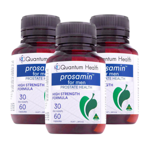 Prosamin for Men prostate supplement 60 capsules by Quantum Health three bottles product image